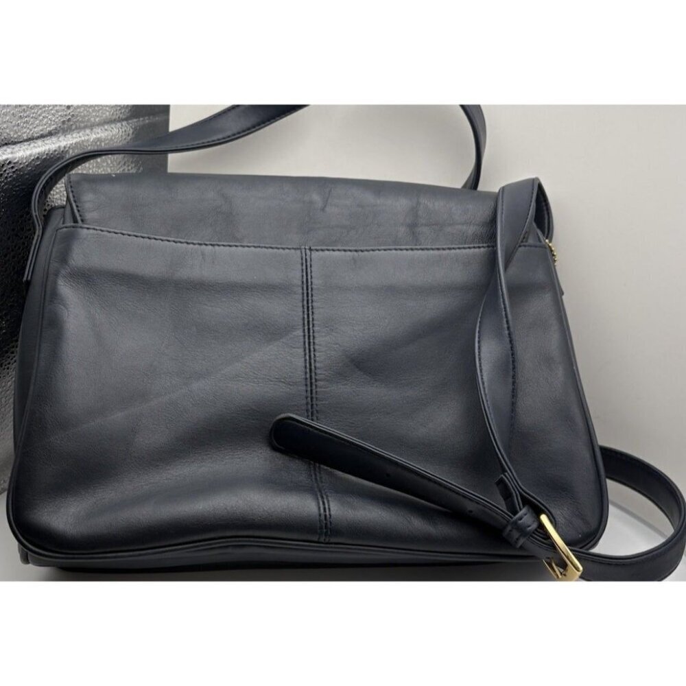 Giani Bernini Vintage Leather Navy Blue Shoulder Crossbody Purse Bag - Picture 4 of 11